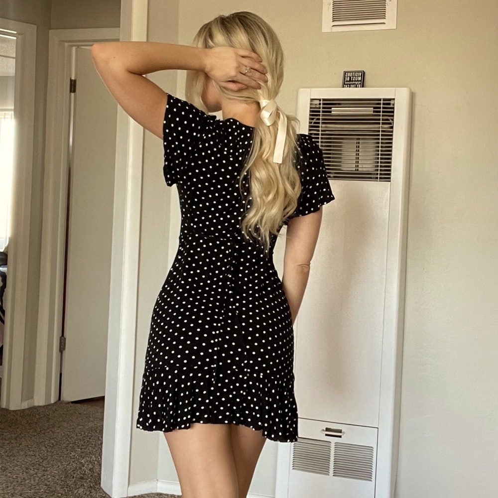 Black Polka Dot Ruffle Dress